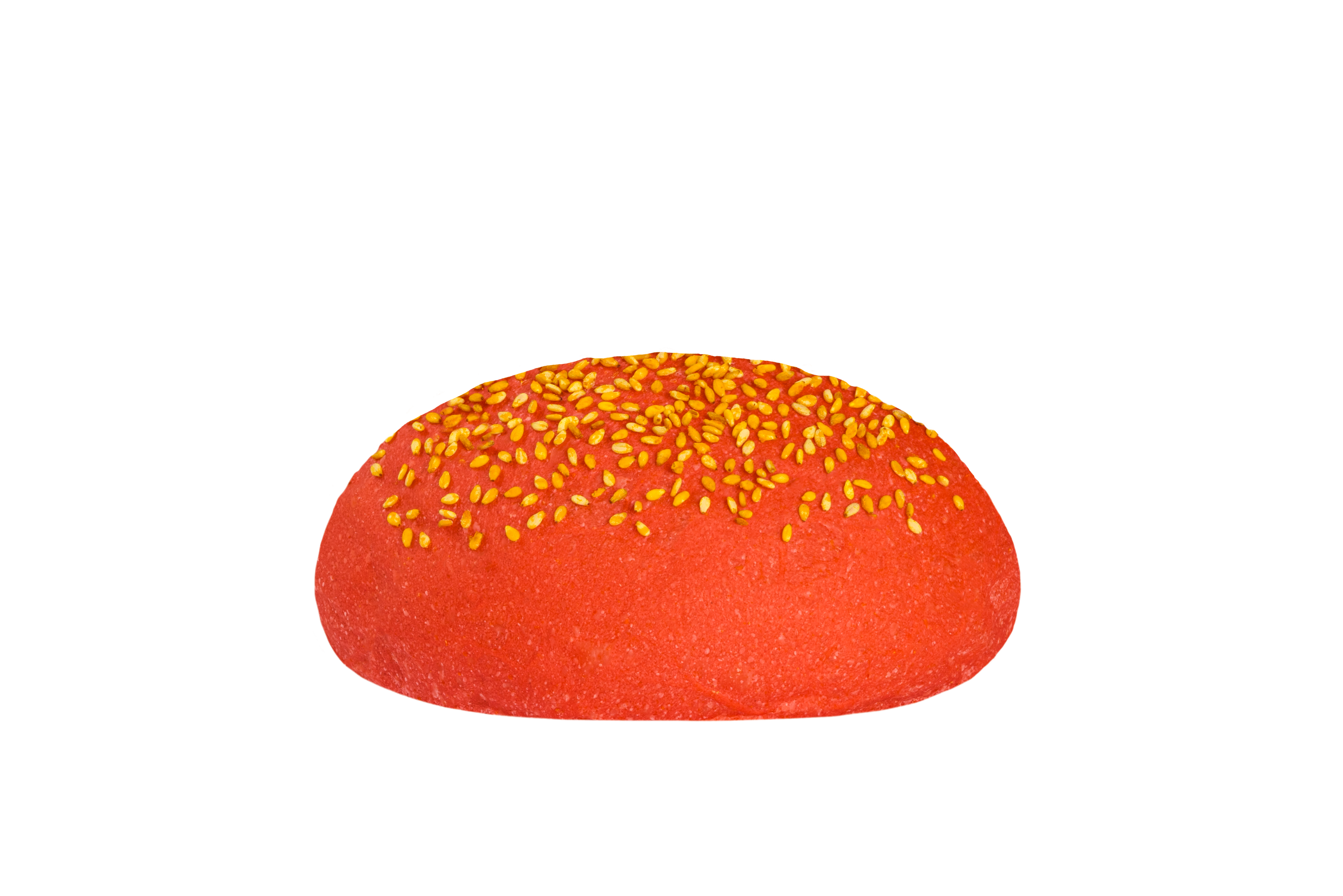 Red bun with yellow seeds